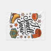 I Smell Snow Cute Christmas & Winter Vibes Lov Fleecedecke (Vorderseite (Horizontal))