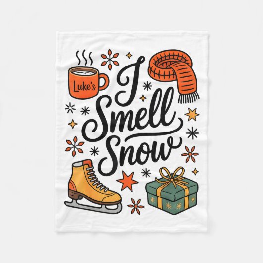 I Smell Snow Cute Christmas & Winter Vibes Lov Fleecedecke (Vorderseite)