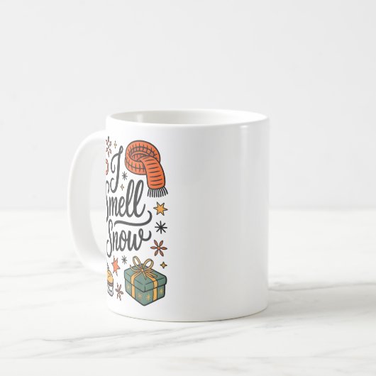 I Smell Snow Cute Christmas & Winter Vibes Lov Kaffeetasse (Vorderseite Links)