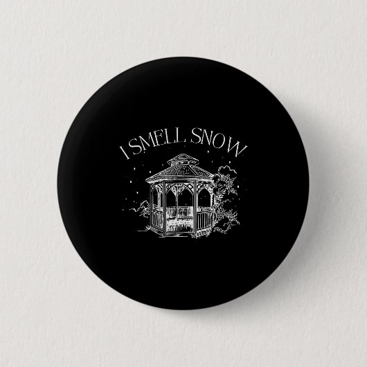 I Smell Snow Winter Christmas Snowball Design Button (Vorderseite)