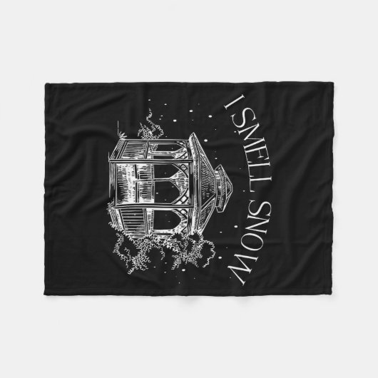 I Smell Snow Winter Christmas Snowball Design Fleecedecke (Vorderseite (Horizontal))
