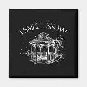 I Smell Snow Winter Christmas Snowball Design  Magnet (Vorne)