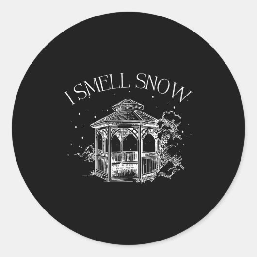 I Smell Snow Winter Christmas Snowball Design Runder Aufkleber (Vorderseite)