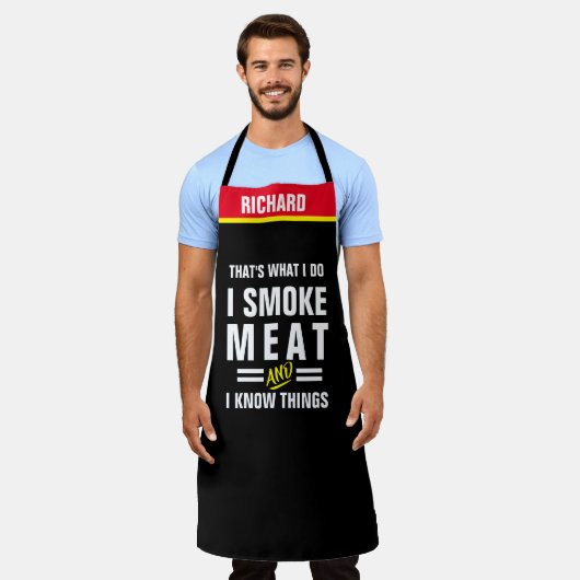 I Smoke Meat Schürze - Funny GRILLEN Grill Gift (Getragen)
