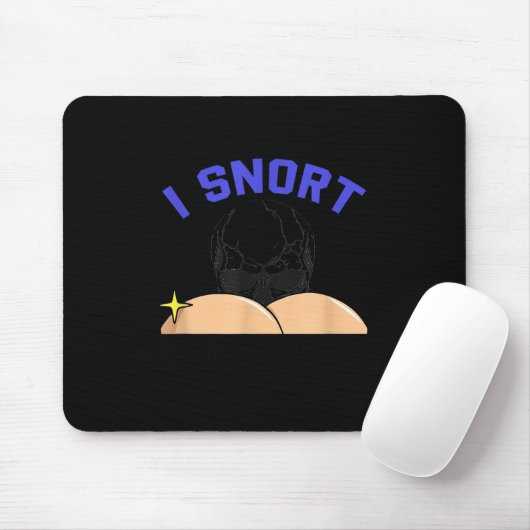 I Snort Crack Skeleton Funny Skull Butt Soky Hallo Mousepad (Mit Mouse)