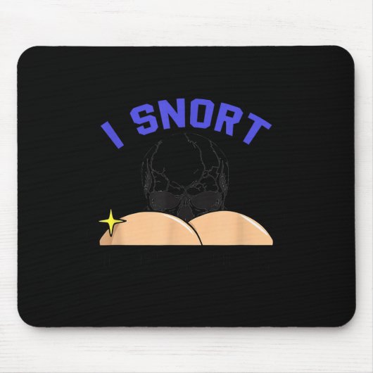 I Snort Crack Skeleton Funny Skull Butt Soky Hallo Mousepad (Vorne)