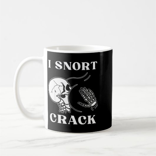I Snort Crack Skeleton Skull Butt Funny Soky Hallo Kaffeetasse (Links)