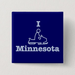 I Snowmobile Minnesota Button