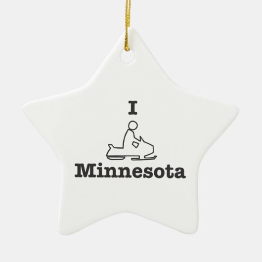 I Snowmobile Minnesota in schwarz Keramikornament (Vorne)