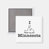 I Snowmobile Minnesota Magnet (Vorderseite/Rückseite)