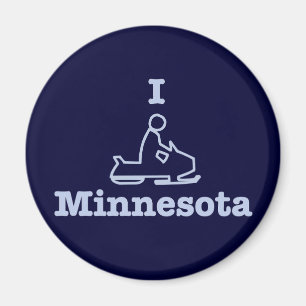 I Snowmobile Minnesota Magnet
