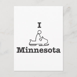 I Snowmobile Minnesota Postkarte