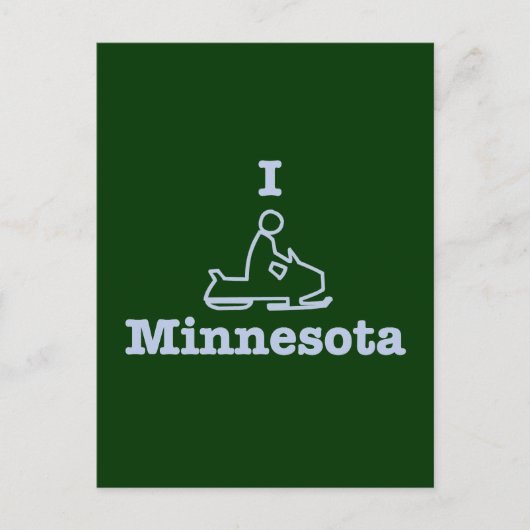 I Snowmobile Minnesota Postkarte (Vorderseite)