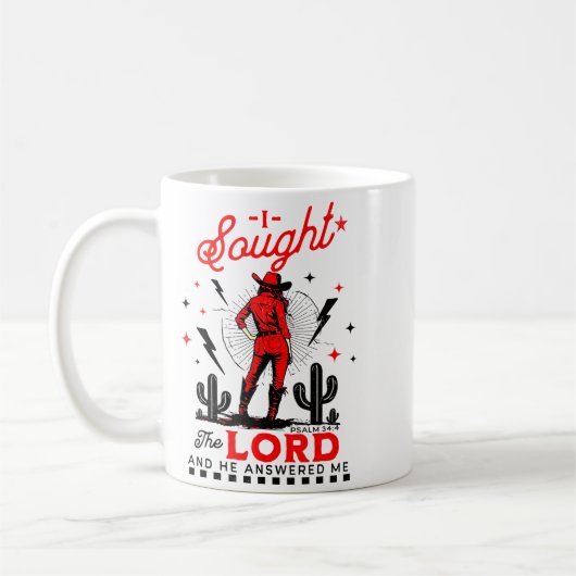 I Sought The Lord And He Answered Me  Kaffeetasse (Links)