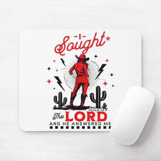I Sought The Lord And He Answered Me Mousepad (Mit Mouse)