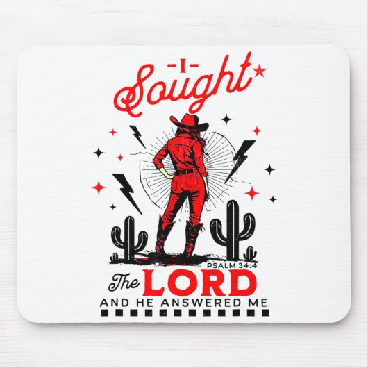 I Sought The Lord And He Answered Me Mousepad (Vorne)