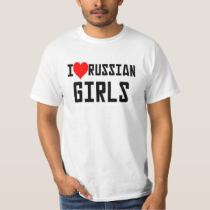 I Spaß Liebe-russische Mädchen-lustiger Russlands T-Shirt
