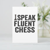 i Speak Fluent Funny Chess Player Checkmate Gesche Dankeskarte (Stehend Vorderseite)