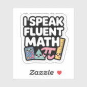 I Speak Fluent Math Funny Kawaii Teacher Aufkleber (Blatt)