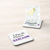 "I Speak Fluent Sarcasm" Funny Phrase Getränkeuntersetzer (Rechte Seite)
