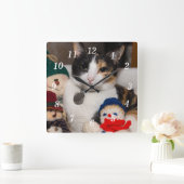 I Spion a Calico Wall Clock Quadratische Wanduhr (Zuhause)