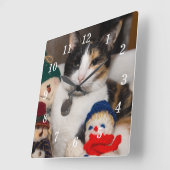 I Spion a Calico Wall Clock Quadratische Wanduhr (Winkel)