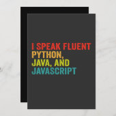 i spricht fließend Computersprache Funny Coding Einladung (Vorne/Hinten)