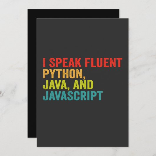 i spricht fließend Computersprache Funny Coding Einladung (Vorne/Hinten)