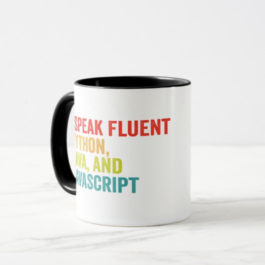 i spricht fließend Computersprache Funny Coding Tasse (Vorderseite Links)