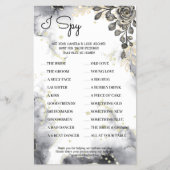 I Spy Black Rose Wedding Reception Game Card Flyer (Vorne)