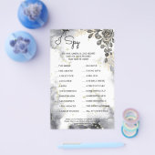 I Spy Black Rose Wedding Reception Game Card Flyer (Einzeln)