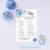 I Spy Blue Flowers Wedding Game Card Flyer (Einzeln)