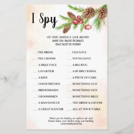 I Spy Christmas Wedding Reception Game Card Flyer
