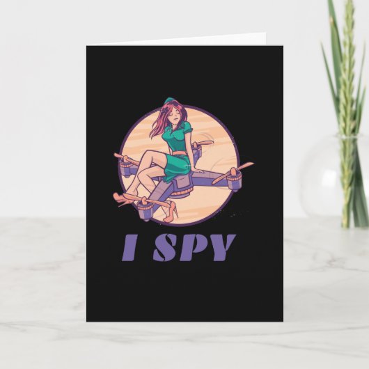 I Spy Drone für Mädchen Karte (Vorderseite)