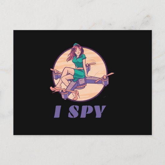 I Spy Drone für Mädchen Postkarte (Vorderseite)