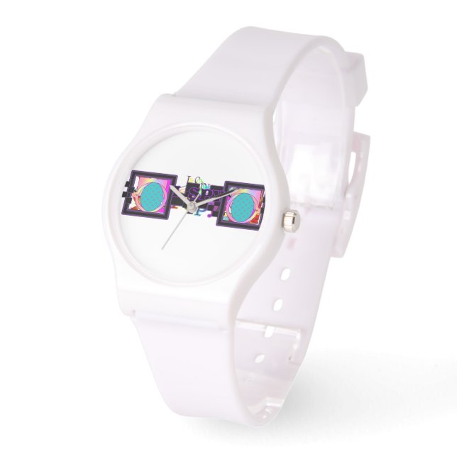 I Spy Glasses Dial White Silicone Armbanduhr (Winkel)