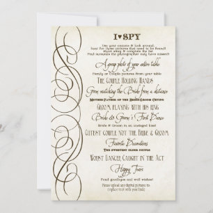 I Spy Heart Typographic Foto Empfang Game Cards