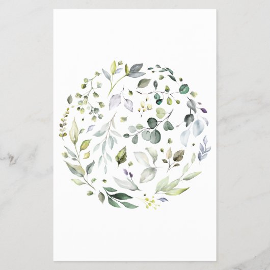 I Spy Herbal Wedding Reception Game Card Flyer (Hinten)