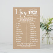 I Spy Hochzeitsempfang englisches spanisches Spiel (Stehend Vorderseite)