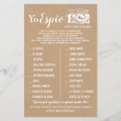 I Spy Hochzeitsempfang englisches spanisches Spiel (Rückseite)