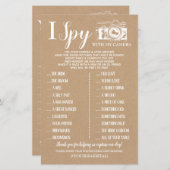 I Spy Hochzeitsempfang englisches spanisches Spiel (Vorne/Hinten)