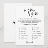 I Spy Hochzeitsspiel für Empfang Foto Jagd Spiel Programm (Vorne/Hinten)