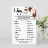 I Spy Marsala Blume Hochzeit Empfang Spiel (Stehend Vorderseite)