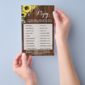I Spy Sunflowers Western Wedding Party Game Card Flyer (Handgriff)