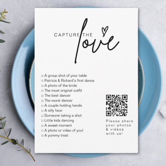 I Spy Wedding Game Capture die Liebe Foto Jagd QR Einladung