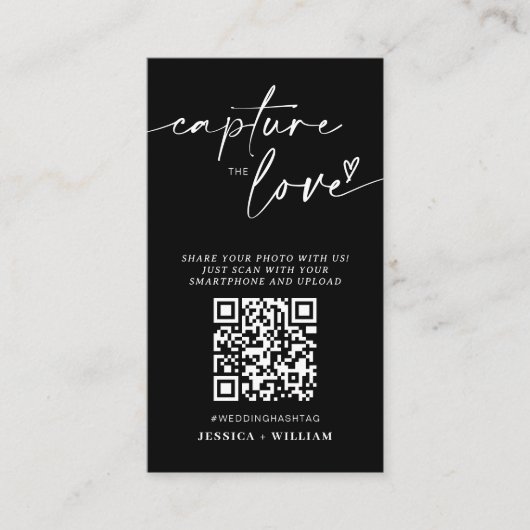 I Spy Wedding Game | Capture the Liebe QR Code Begleitkarte (Vorderseite)