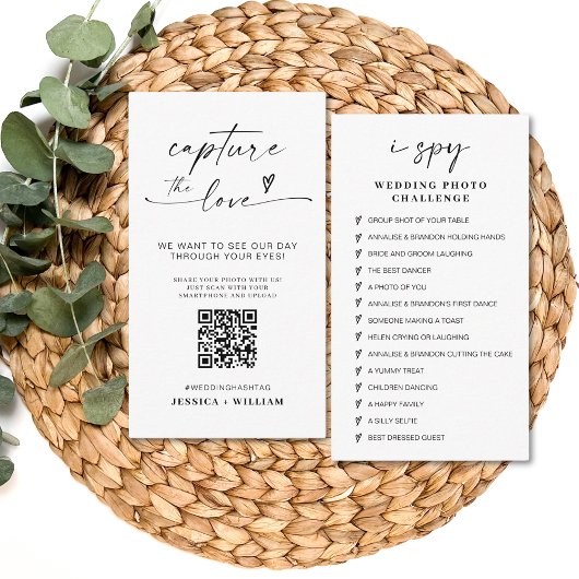 I Spy Wedding Game | Capture the Liebe QR Code Begleitkarte