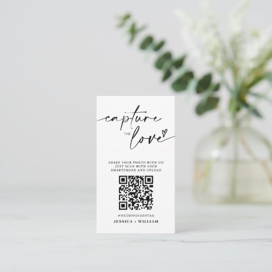 I Spy Wedding Game | Capture the Liebe QR Code Begleitkarte (Stehend Vorderseite)