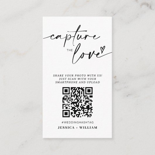 I Spy Wedding Game | Capture the Liebe QR Code Begleitkarte (Vorderseite)