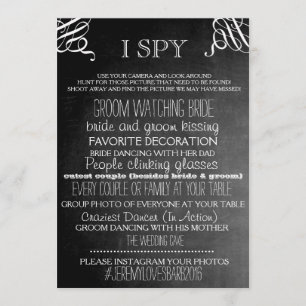 I Spy Wedding Game Chalkboard Edition Einladung